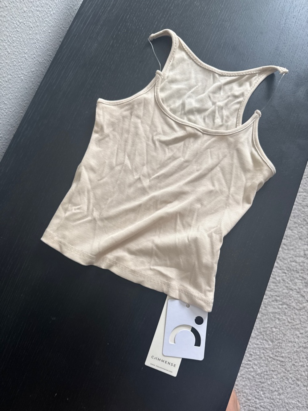 Commense Cream Ribbed Tank Top - Picture 3 of 3